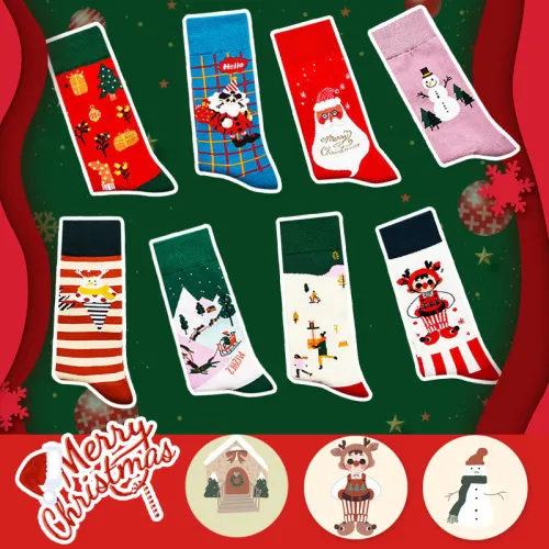 Autumn and Winter Design Christmas Snowman Old Man Tube Christmas Socks CMS-106