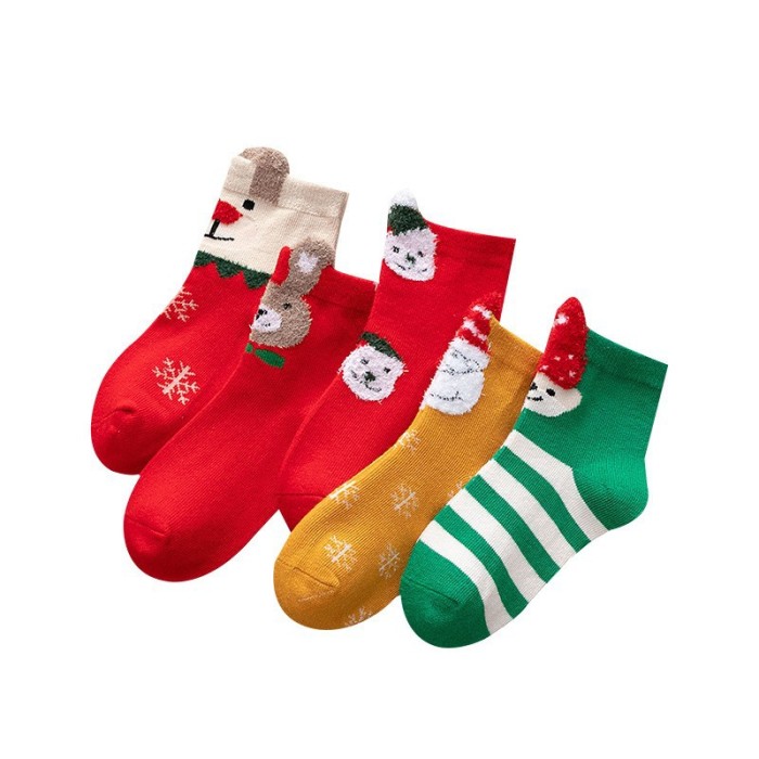 Christmas Cartoon Coral Fleece Stockings Children's Socks Thickened to Keep Warm CMS-111