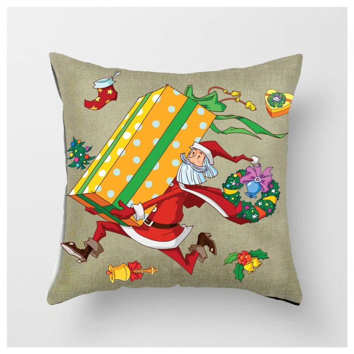 Elk Santa Christmas Gift Pillowcase Car Office Cushion Cover CMS-183