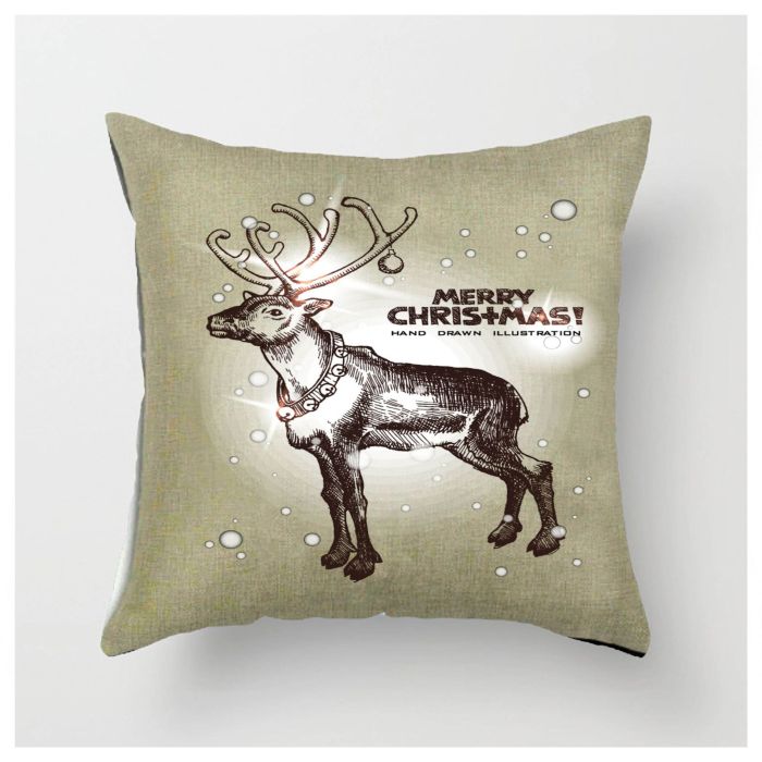 Elk Santa Christmas Gift Pillowcase Car Office Cushion Cover CMS-183