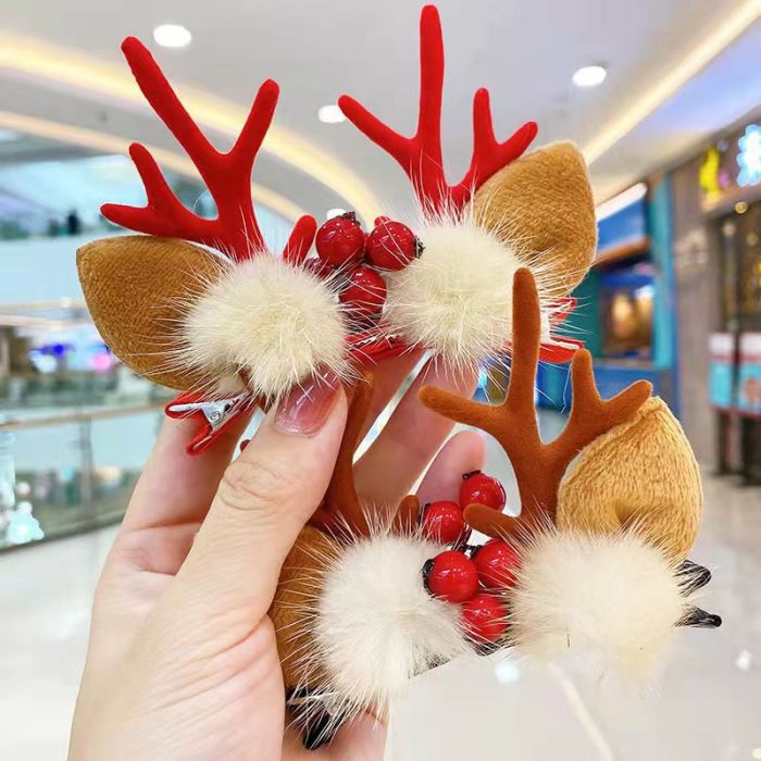 Christmas Antlers ELK Ears Pine Cones Cute Cartoon Hair Accessories for Children CMS-189