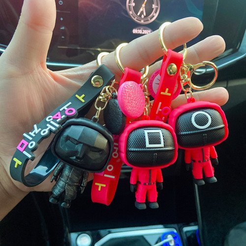 Squid Game Cute Key Pendant Cartoon Couple Doll Car PVC Keychain SG-010