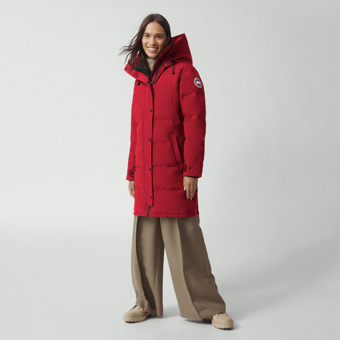 Canada Goose Shelburne Parka Women's Long Removable White Duck Down Dress Red CG-038