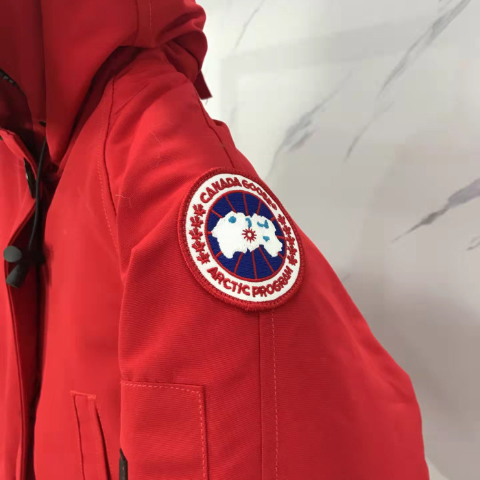 Canada Goose Women's Chilliwack Bomber Jacket White Removable Duck Down Dress Red CG-008