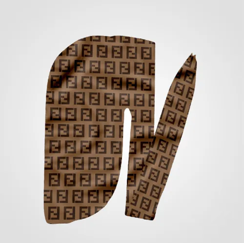 Fendi brown designer durag DX-027(MAKE TO ORDER, MOQ=30PCS)