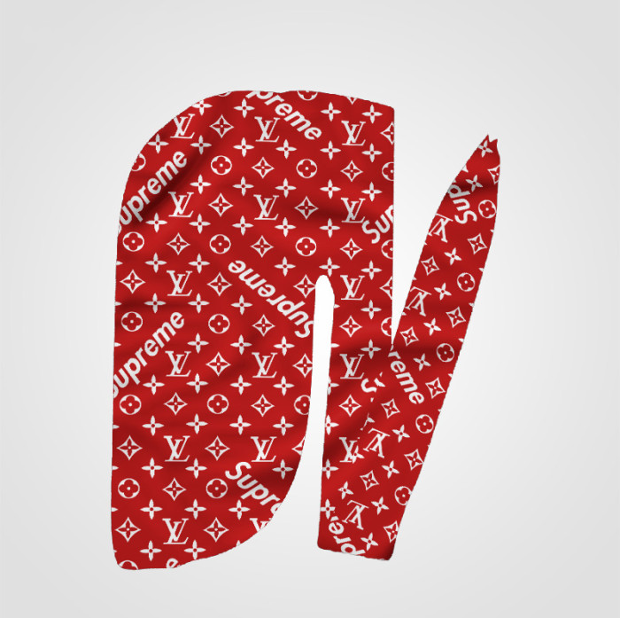 Louis Vuitton & Supreme Red Designer Durag DX-003(MAKE TO ORDER, MOQ=30PCS)