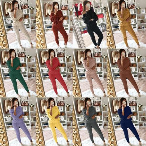 One Shoulder Solid color Suit Knitted Cotton Sweater Women CC-004