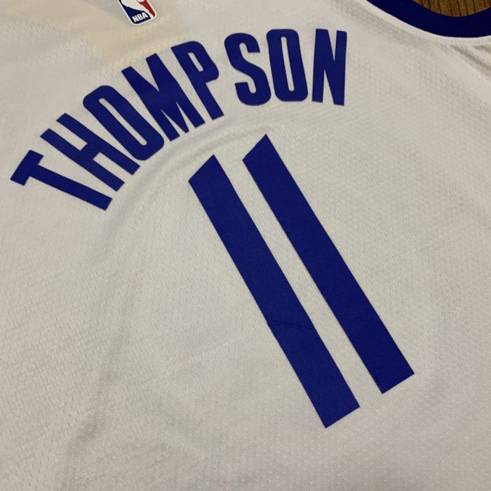 Warriors No. 11 Thompson's New Hot Press Jersey-white NBA-034