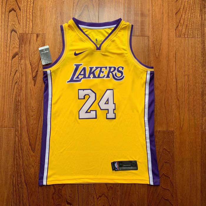 Lakers No. 24 18 V-neck Yellow Hot Pressed Jersey NBA-058