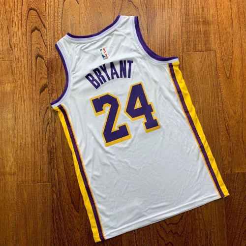 Lakers No. 24 Kobe's 18 Hot Pressed Jersey White NBA-055