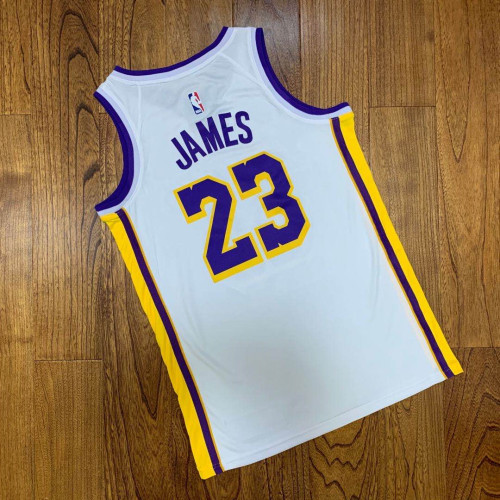 Lakers No. 23 James 18 Hot Pressed Jersey White NBA-054