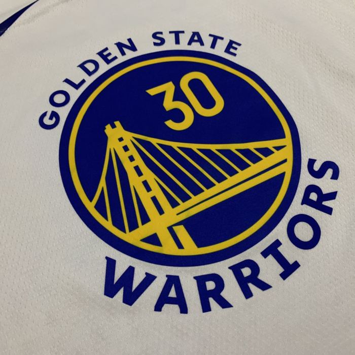 Warriors No. 30 Curry's New Heat Press Jersey White NBA-046
