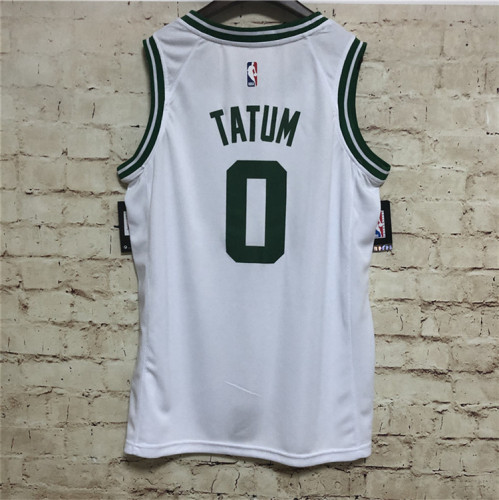 Celtics Tatum No. 0 Hot Pressed Jersey White NBA-082