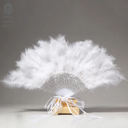Wedding Feather Holy Wedding Bride Holding a Fan Dance Performance (25*43CM) HF-004