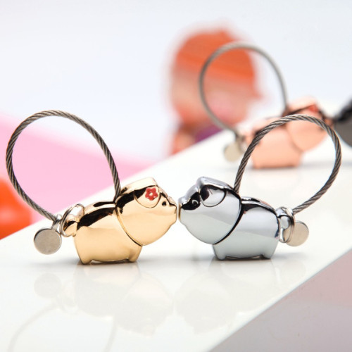 Exclusively For Boutique Zinc Alloy  Cute Piggy Couple Car keychain Pendant BG-021