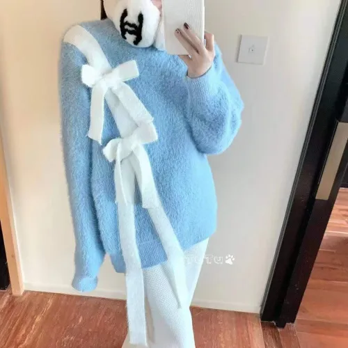 Chanel Three-dimensional Bow Knitted Sweater Slim Comfortable Warm Hoodie CNT-002