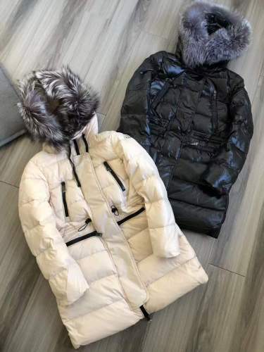 Original Factory Fashion Female With Fox Fur Hat Moncler Long Style Reflective 90% Duck Down Extremely Warm Down Jacket MD-030