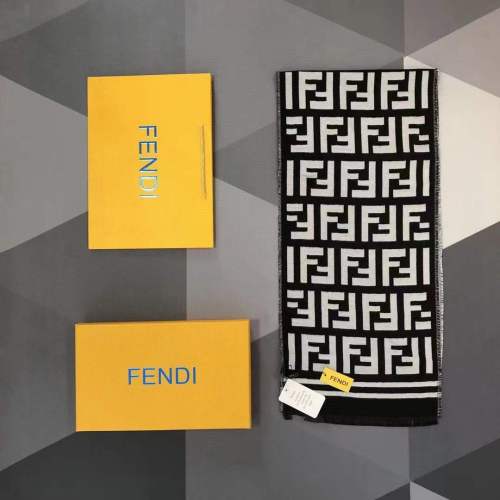Original Factory Fendi Cashmere Blended Two-color Interweaving Process High-quality Warm Fashionable and Beautiful Couple Scarf(180*32cm) With Box FDSF-002