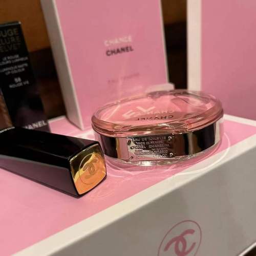 Original Factory Chanel Elegant No.58 Red Velvet Press Lipstick + 50ml Pink Encounter Perfume Set(Limited supply) with Box CNS-001