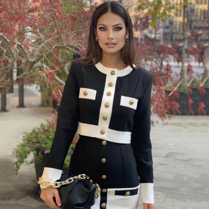 Chanel Style High Quality Fashion Sex Dating Two-piece Women's Suit WS-002