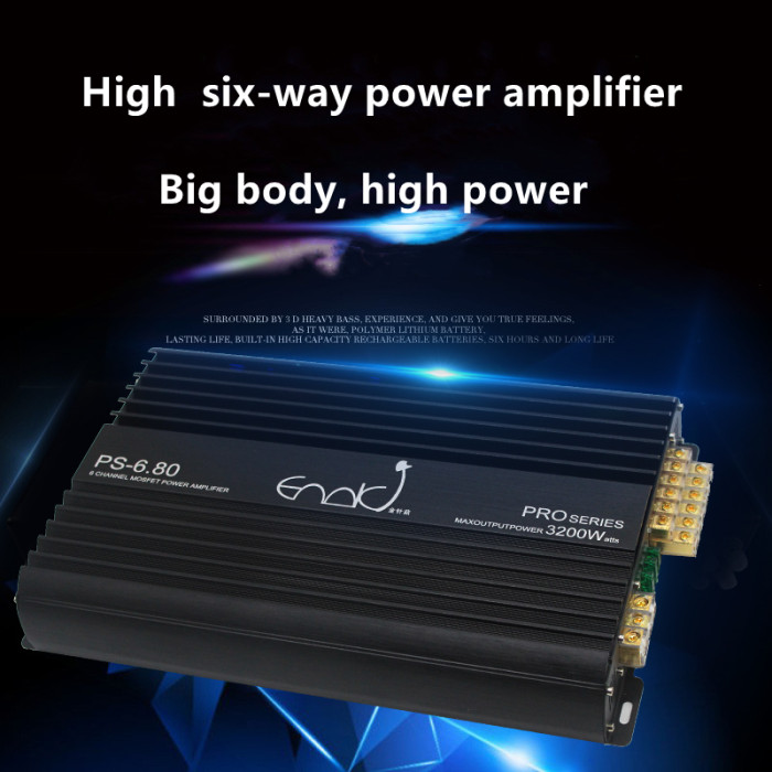 3200W High Power Class A Digital Car Load Six Channel Amplifier APF-004