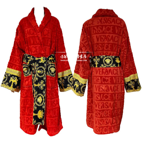 High-quality Versace Robes Pure Cotton Thick Bathrobe For Women & Men YY-004