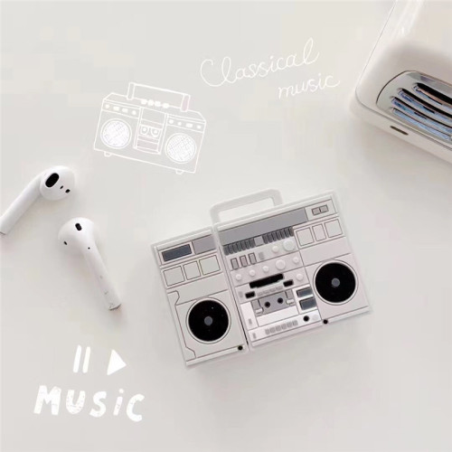 Retro Style Radio Airpods Protective Shell Case With Hook APC-010