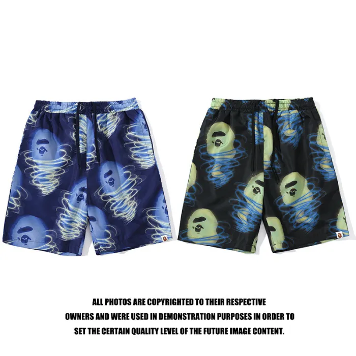 Shark Storm Ape Head Print Casual Pants Men's Loose Beach Pants SMT-003