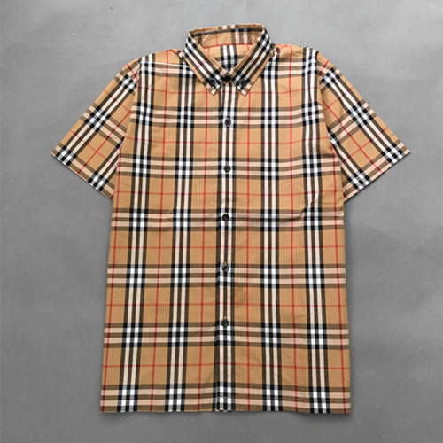 Fendi Design Casual Striped Plaid Unisex Couple Short Sleeve Shirts For Beach FD-001