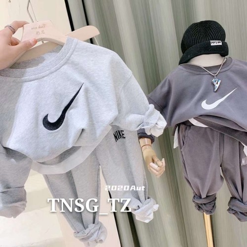 Nike Comfortable Cute Fashion Children's Baby Sport Hoodie Set (3~8Y) NKKS-008