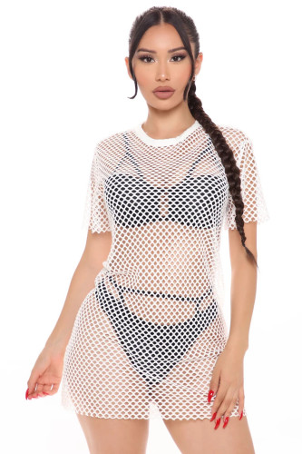 Sexy Gauze Hollow-out The Perspective Dress Sheer Dresses Women WS-022