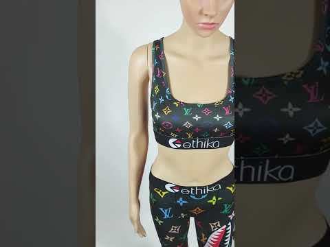 Bashark&Black Louis Vitton Ethika Wholesale Women's Underwear Bra And Staple Set WBX-012 NK012(MAKE TO ORDER MOQ=30PCS)