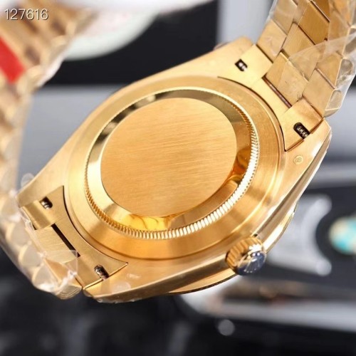 ROLEX 41mm Diameter Luxury Artificial diamonds Gold Plated Men's Watch with Adjustable Strap ROL-001