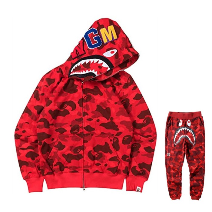 Wholesale Fashion Bape Shark Hoodie + Pant Set BPH-005