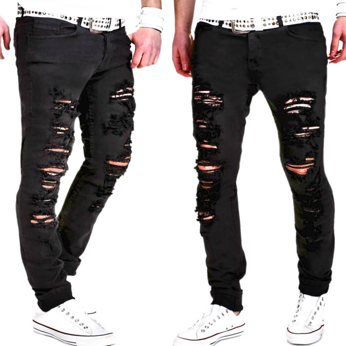 Wholesale Men's Fashion Hole Jeans JA-007