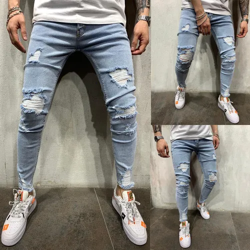 Wholesale Men's Fashion Hole Jeans JA-012