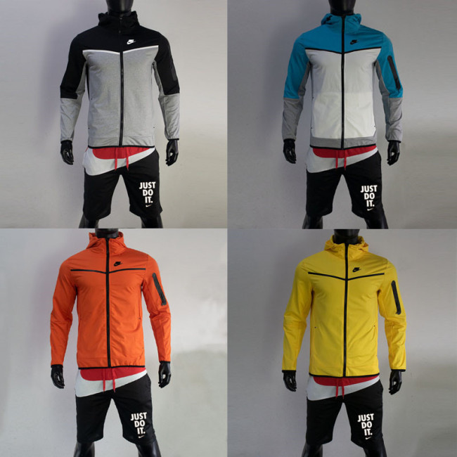 NIKE Men's Long Sleeve Hoodie and Shorts Set SNKS-015