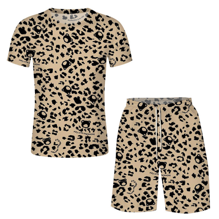 Wholesale Fashion Print Balenciga/LV Summer T-shirt and Short Set WHS-001