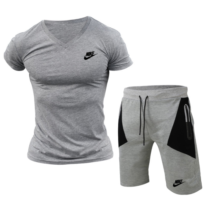 NIKE Men’s V-Neck Shirt and Shorts Set SNKS-027