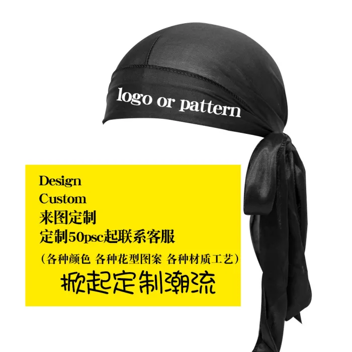 Satin Elastic Simulation Silk Thick Long Tail Silky Durag NDG-21