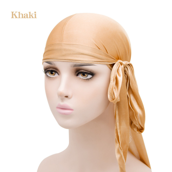 Satin Elastic Simulation Silk Thick Long Tail Silky Durag NDG-21