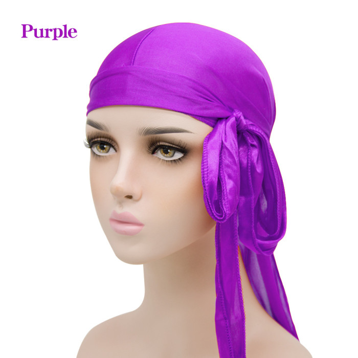 Satin Elastic Simulation Silk Thick Long Tail Silky Durag NDG-21