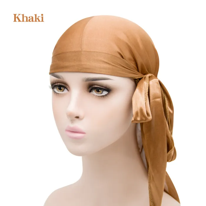 Satin Elastic Simulation Silk Thick Long Tail Silky Durag NDG-21