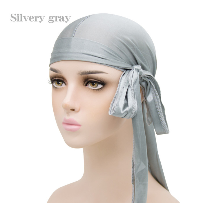 Satin Elastic Simulation Silk Thick Long Tail Silky Durag NDG-21