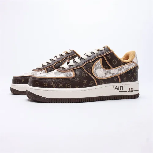 Louis Vuitton x Nike Air Force 1 07 LV8 Low Damier Azur/Brown/LV Monogram  with Box DQ0791-14