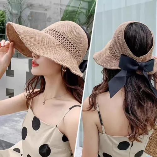 Women's Empty Top Outdoor Sun Protection Breathable Knitted Sun Hat  LA-013
