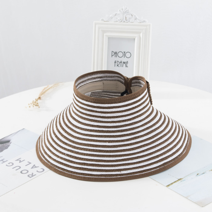 Folding Wholesale Empty Top Straw Hat LA-047