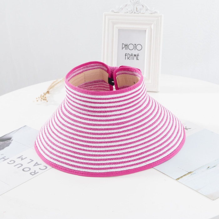 Folding Wholesale Empty Top Straw Hat LA-047