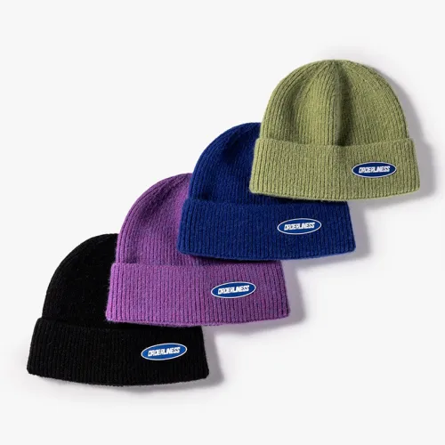 Alphabet-stitched Beanie Hat LA-072