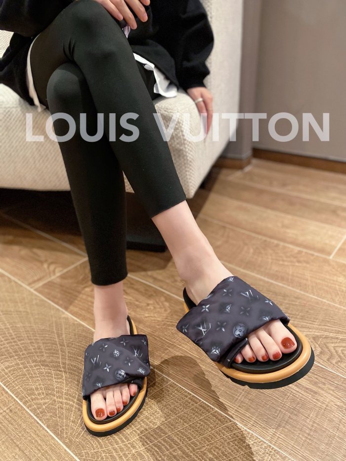 Louis Vuitton Wholesale Velcro Slippers for Women LVSP-013